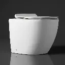 Floor Pan Matte White Rimless Flushing Toilet P-trap Roughing -in