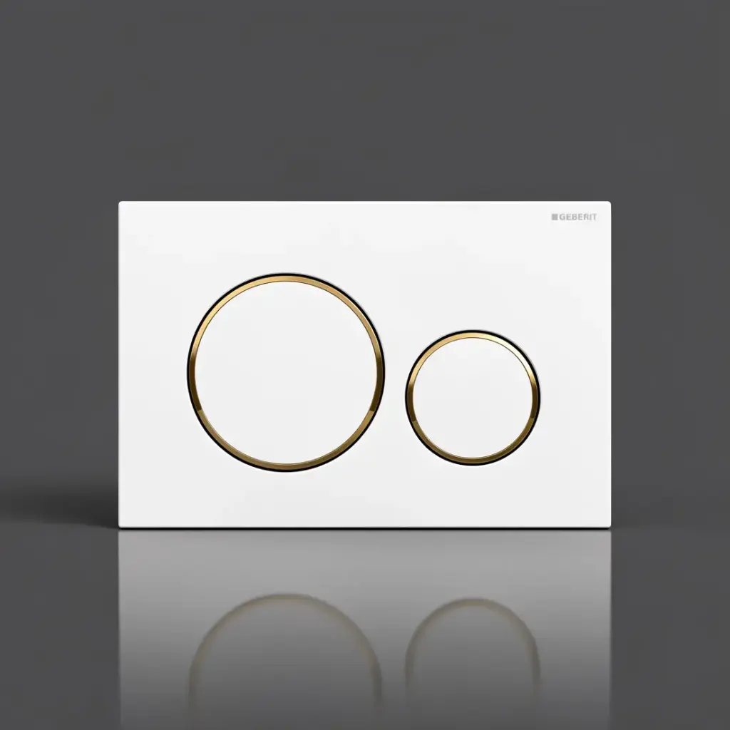 [50209] Geberit Sigma20 White Plate With Gold Trim