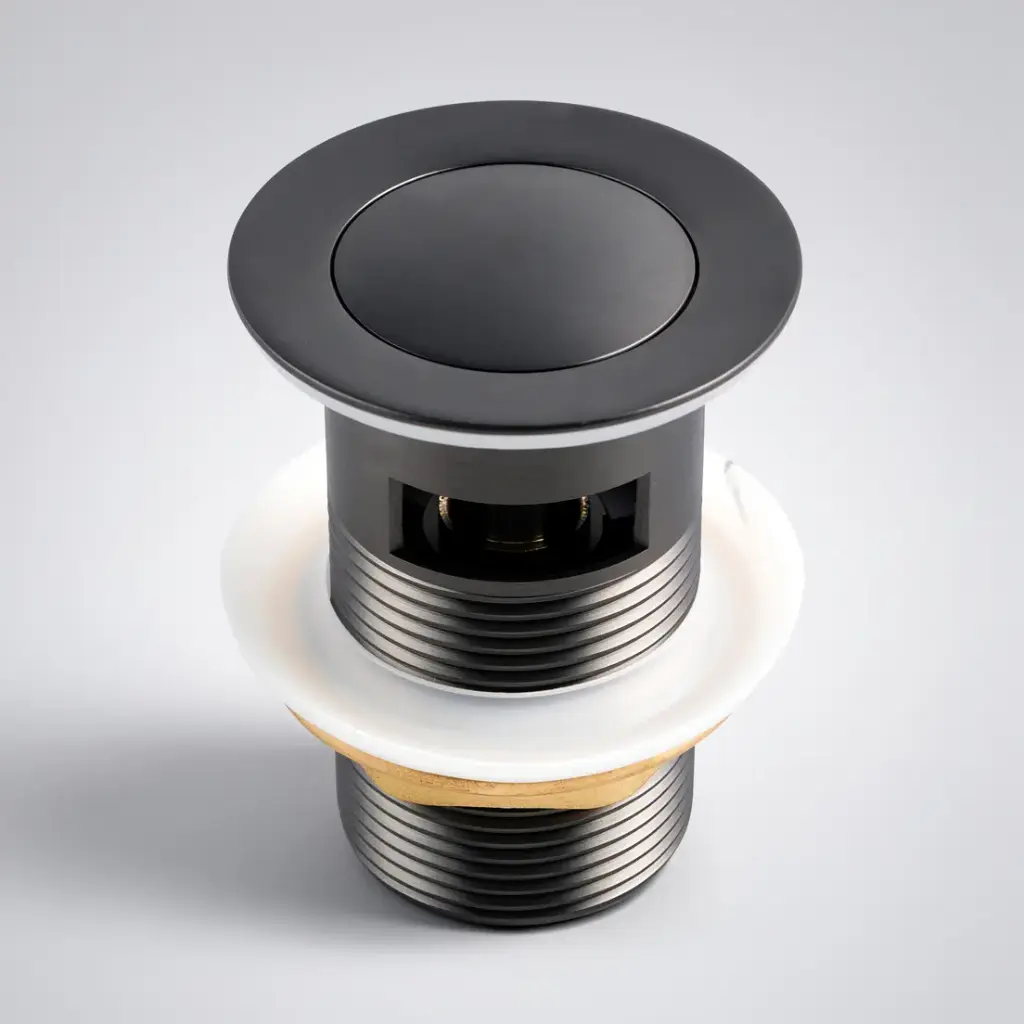 [41085] Gun Metal Grey 32/40mm Solid Brass Basin Pop Up Waste with Overflow