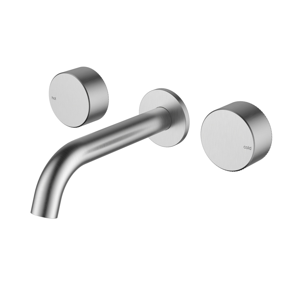 [44835] Hali 1/4 Turn C/D Wall Basin Set Brushed Nickel