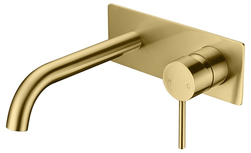 [43219] Hali Brushed Gold Wall Basin Mixer Lead Free