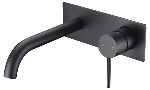 [43207] Hali Wall Basin Mixer With Curved Spout Lead Free(Matt Black)