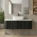 Kiama 1200mm Bottega Oak Two Drawers Curved Wall Hung Vanity Cabinet Only