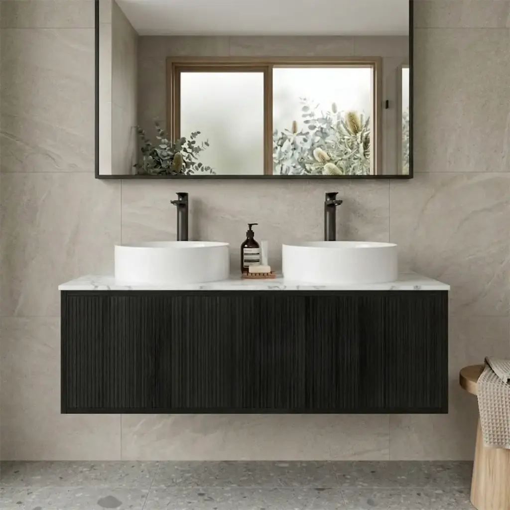 [93321/K125LW-BO] Kiama 1200mm Bottega Oak One Left Drawer One Right Door Wall Hung Vanity Cabinet Only