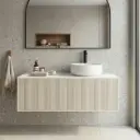 Kiama 1200mm Coastal Oak One Left DrawerOne Right Door Wall Hung Vanity Cabinet Only