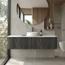 1500mm Kiama Dark Grey Two Drawers Curved Wall Hung Vanity Cabinet Only