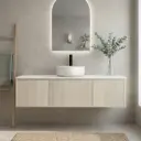 1500mm Kiama Coastal Oak Middle Door Wall Hung Vanity Cabinet Only