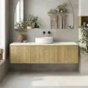 1500mm Kiama Prime Oak Middle Door Wall Hung Vanity Cabinet Only