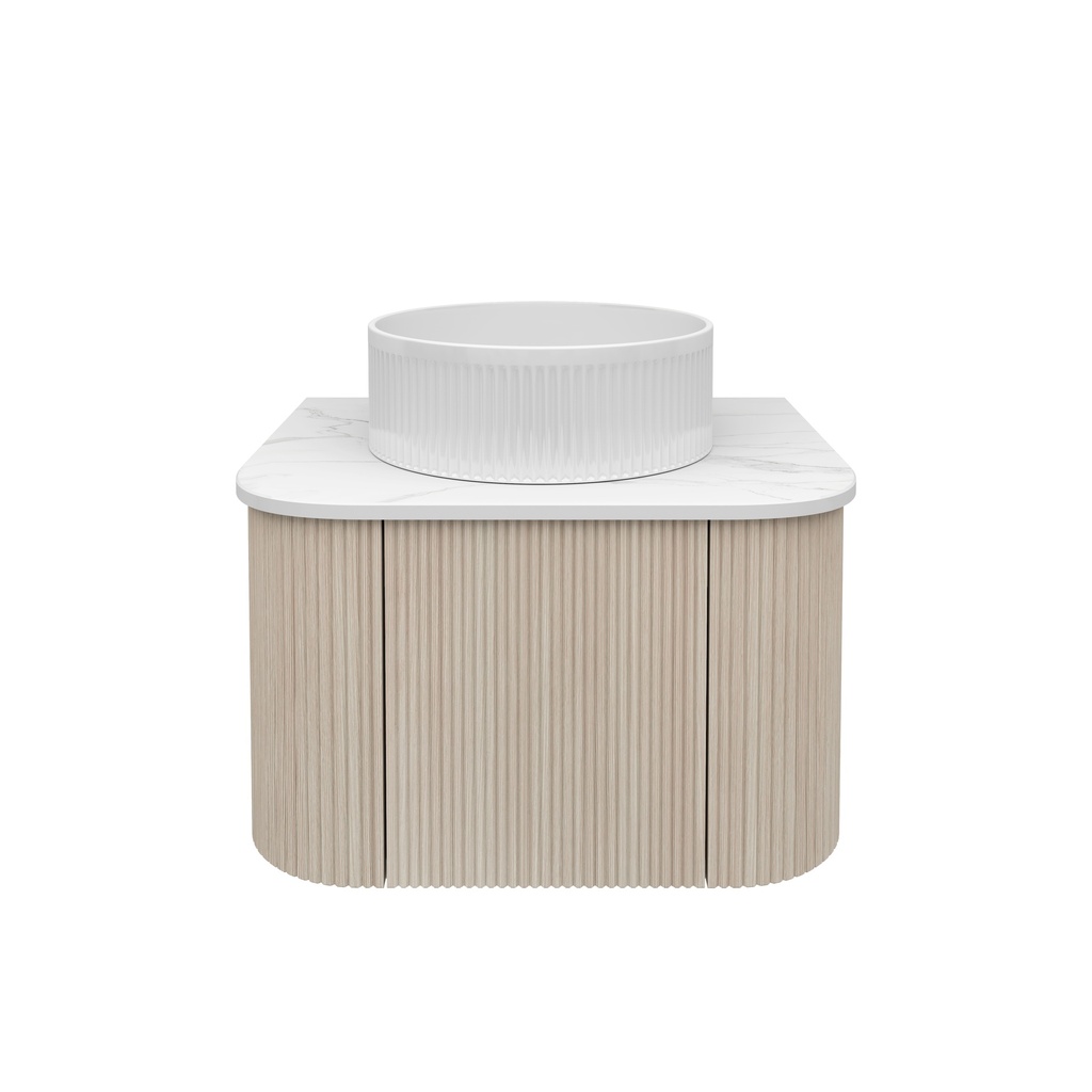 [93365/KC65W-CO] Kiama 600mm Coastal Oak One Door Curved Wall Hung Vanity