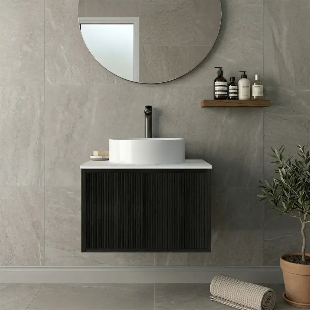 [93317/K65W-BO] Kiama 600mm Bottega Oak One Drawer Wall Hung Vanity Cabinet Only