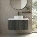 Kiama 750mm Dark Grey One Drawer Curved Wall Hung Vanity Cabinet Only