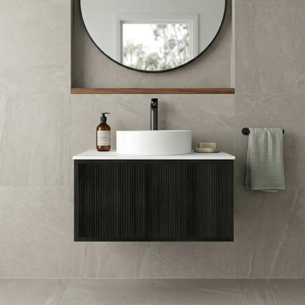 [93318/K75W-BO] Kiama 750mm Bottega Oak One Drawer Wall Hung Vanity Cabinet Only