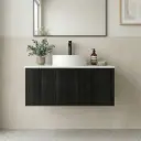 Kiama 900mm Bottega Oak One Right Drawer One Left Door Wall Hung Vanity Cabinet Only