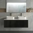 Kiama Slim 1200mm Bottega Oak One Right Drawer One Left Door Narrow Wall Hung Vanity Cabinet Only