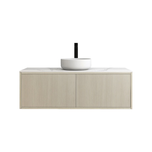 [93290/K1239LW-CO] Kiama Slim1200mm Coastal Oak One Left Drawer One Right Door Narrow Wall Hung Vanity