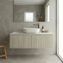 Kiama Slim 1200mm Coastal Oak One Left Drawer One Right Door Narrow Wall Hung Vanity Cabinet Only