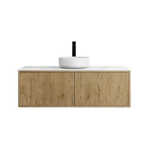 [93284/K1239RW-PO] Kiama Slim 1200mm Prime Oak One Right Drawer One Left Door Narrow Wall Hung Vanity