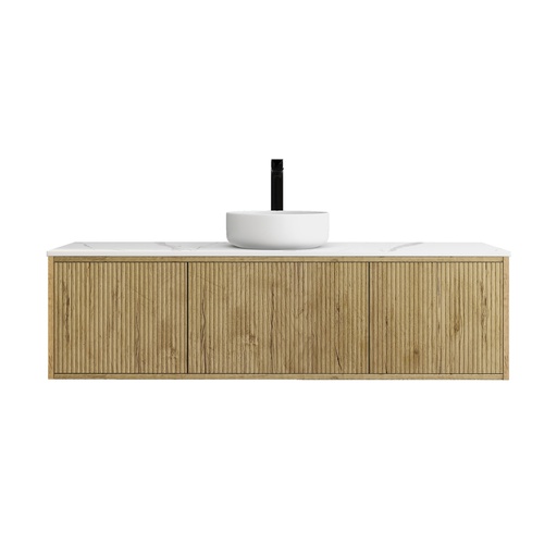 1500mm Kiama Prime Oak Midder Door Narrow Wall Hung Vanity Cabinet Only