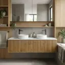 1500mm Kiama Prime Oak Midder Door Narrow Wall Hung Vanity Cabinet Only