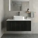 Kiama Slim 900mm Bottega Oak One Right Drawer One Left Door Narrow Wall Hung Vanity Cabinet Only