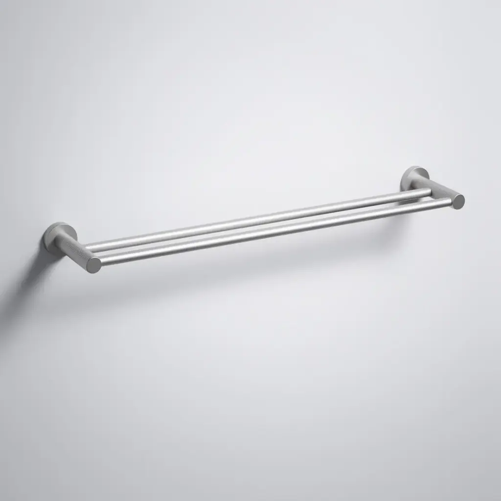 [44715] Linie Double Towel Rail 600mm Brushed Nickel
