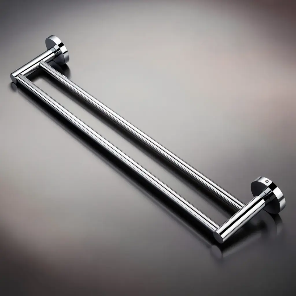 [40189] Lucid Pin  Round Chrome Double Towel Rack Rail 790mm