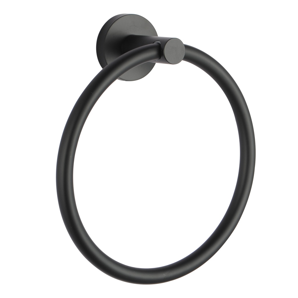 [40192] Lucid Pin Round Black Hand Towel Ring