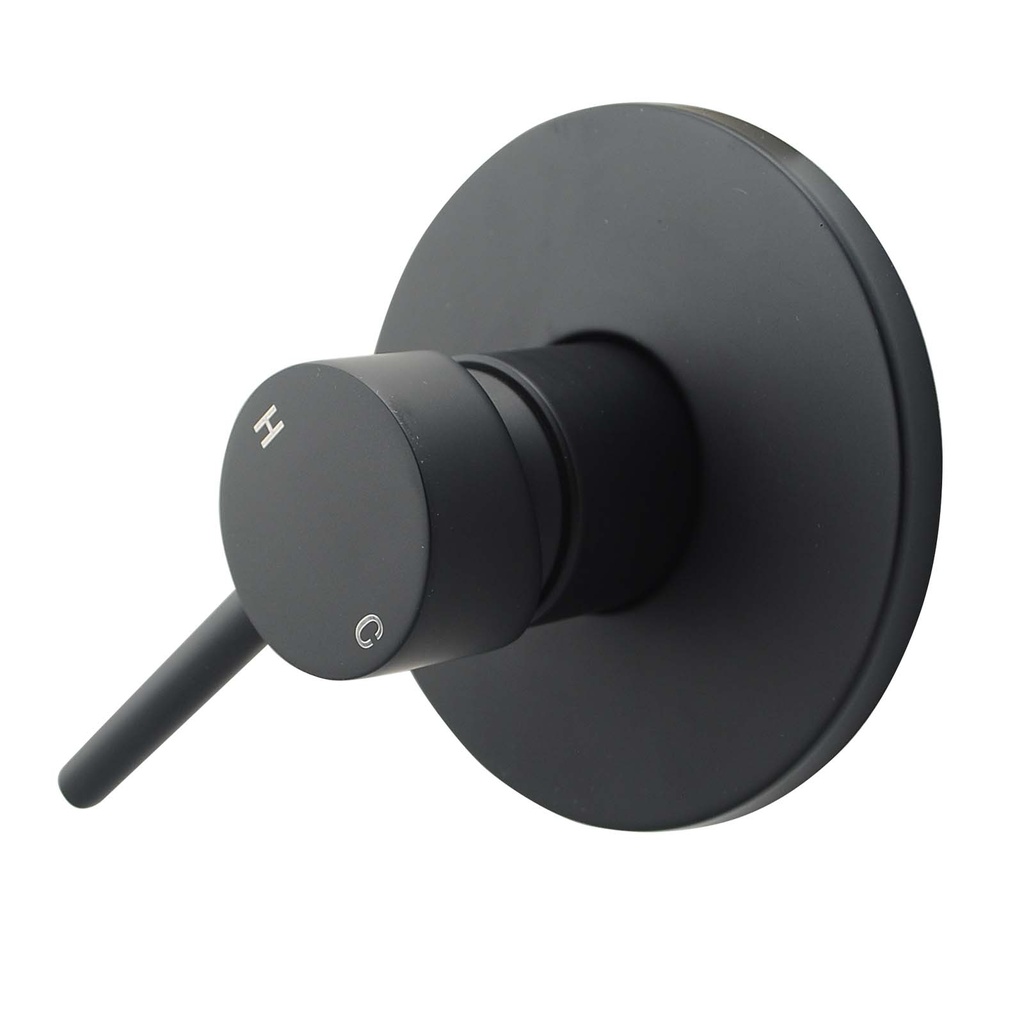 [40180] Lucid Pin Round Black Shower/Bath Wall Mixer