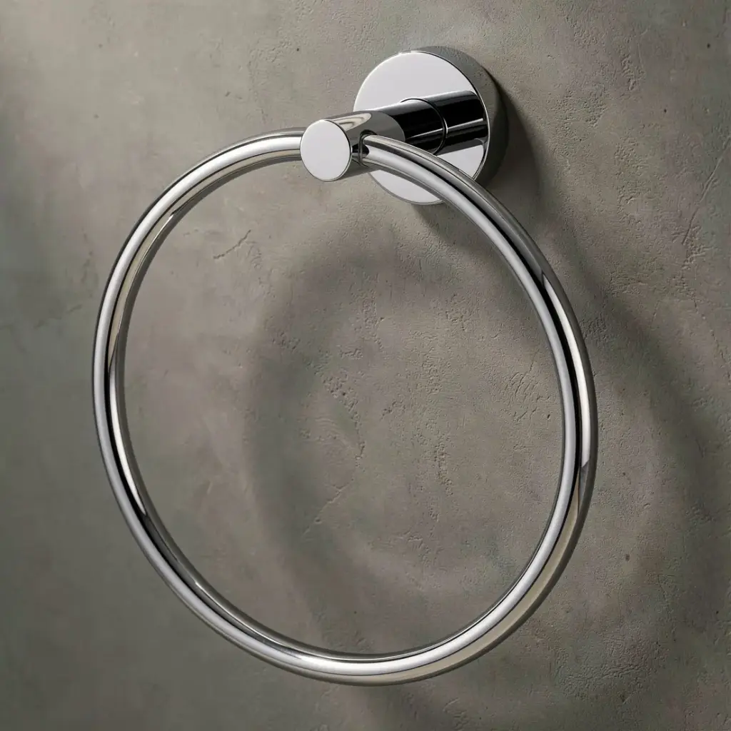 [40191] Lucid Pin Round Chrome Hand Towel Ring