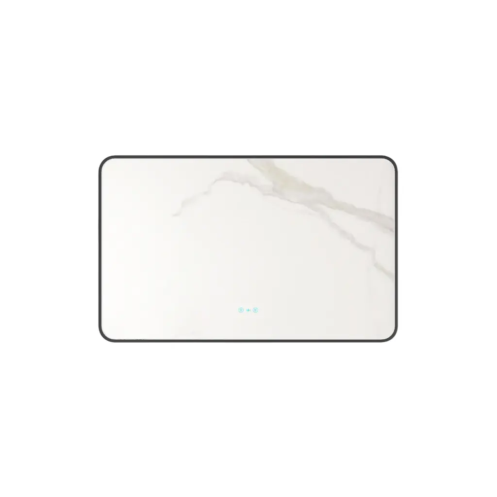 Maia Series 1200x750x45mm Matt Black Square LED Mmirror