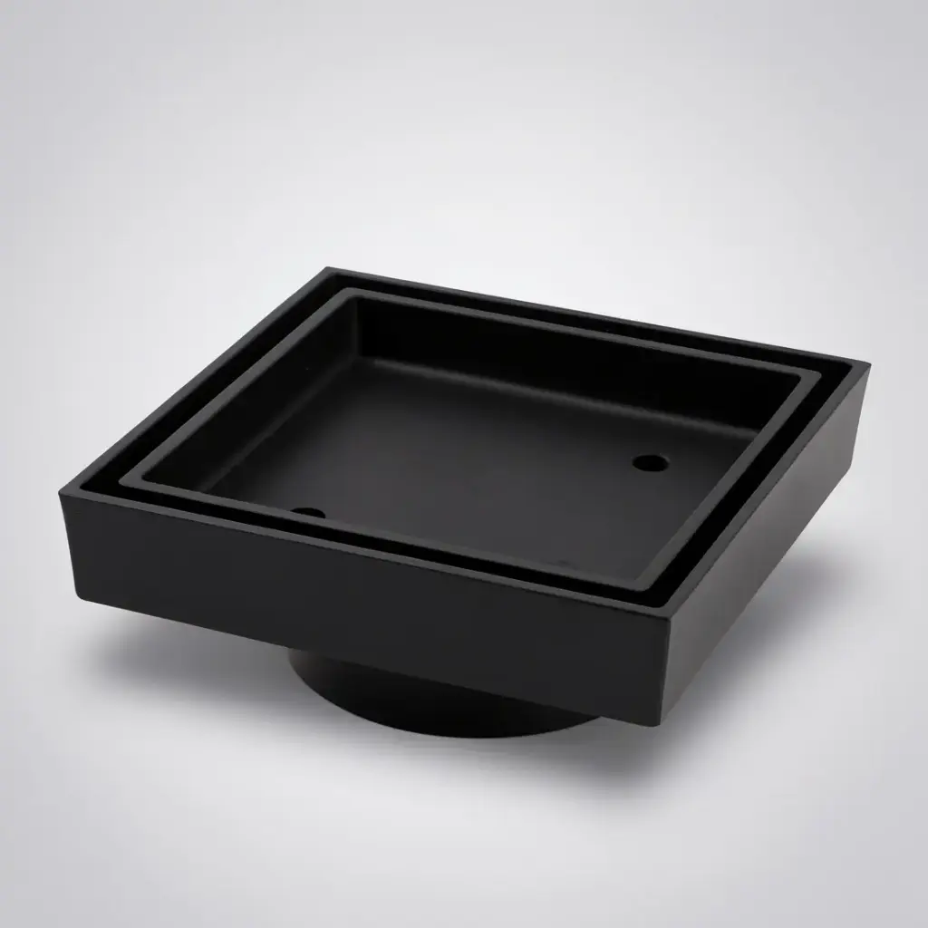 [70052/GD115.MB] Nana 115x115mm Brass Black Smart Tile Insert Floor Waste Shower Grate Drain