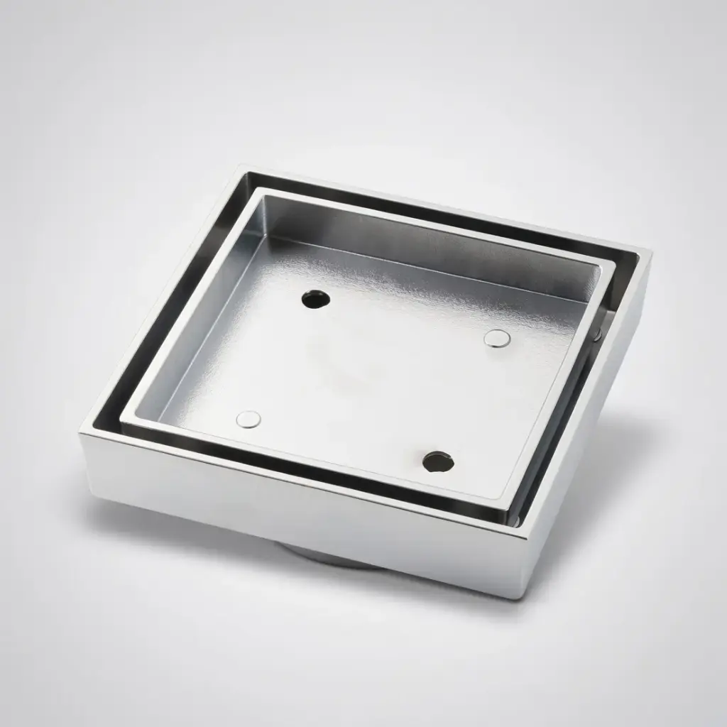 [70051/GD115.CH] Nana 115x115mm Brass Chrome Smart Tile Insert Floor Waste Shower Grate Drain