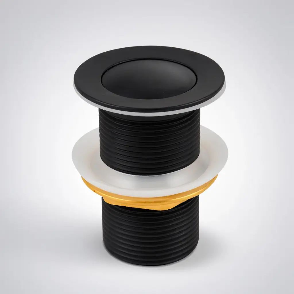 [70029/PW32B-NF] Nana Black Pop Up Waste Non Overflow Solid Brass Plug Waste