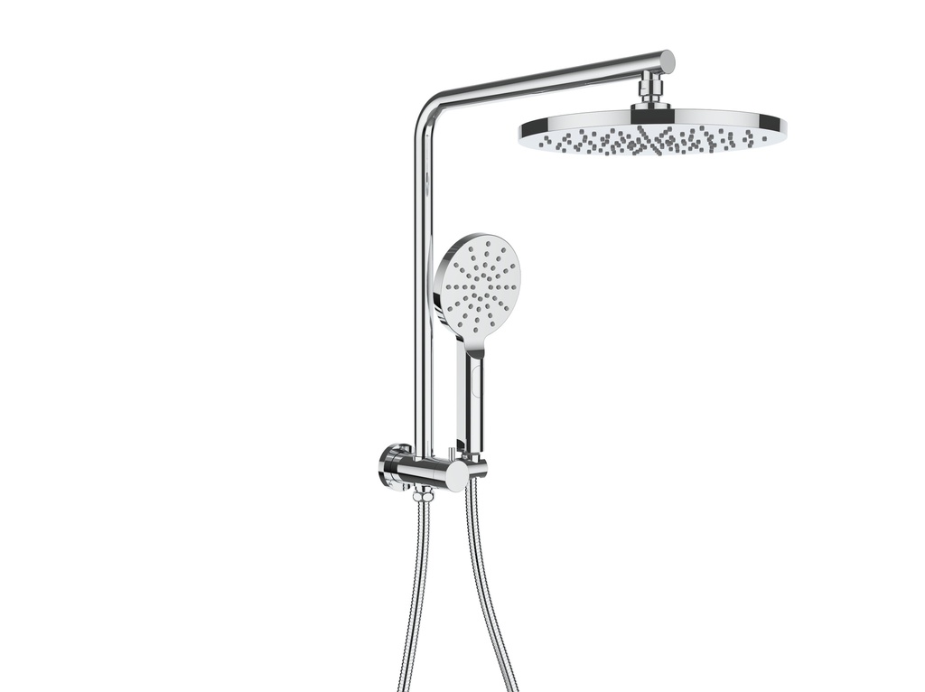 [44312] New Regal Round Mini Multi-function Shower Set Chrome,250mm Plastic Shower Head