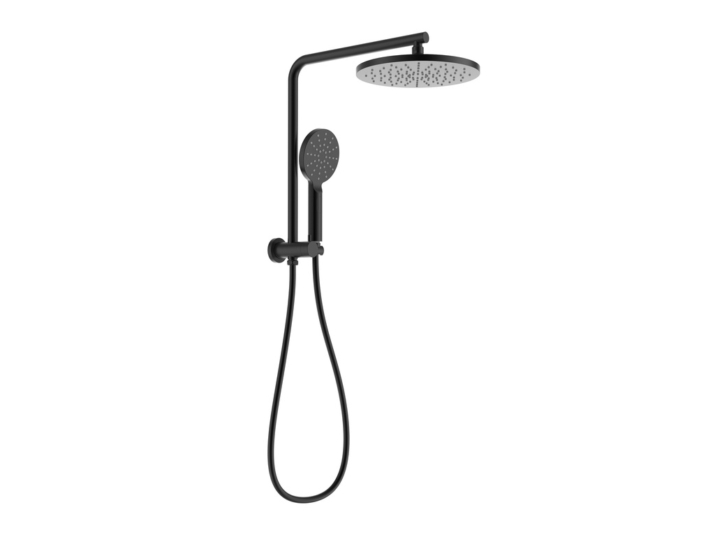 [44313] New Regal Round Mini Multi-function Shower Set Matt Black,250mm Plastic Shower Head