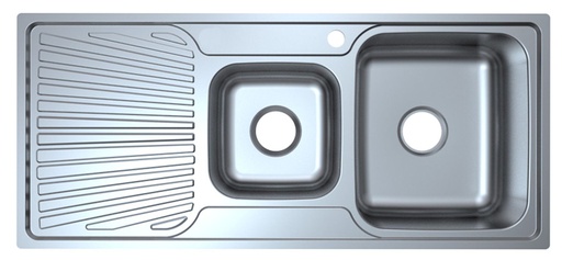 [43139] Otus 1 & 1/2 Bowl Single Drainer Sink Abovemount One Tap Hole Right Hand Bowl 1080 x 480 x178mm(304 Stainless Steel)