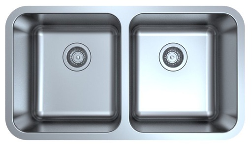 [43124] Otus Double Bowl Undermount Sink No Tap Hole 822 x 460 x 230mm(304 Stainless Steel)