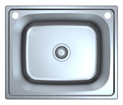[43125] Otus Single Bowl Laundry Sink 45L Abovemount Two Tap Hole 600 x 500 x 250mm(304 Stainless Steel)
