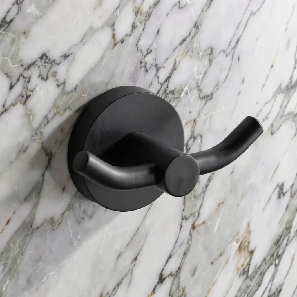 [43677] Otus Round Double Robe Hook(Matt Black)