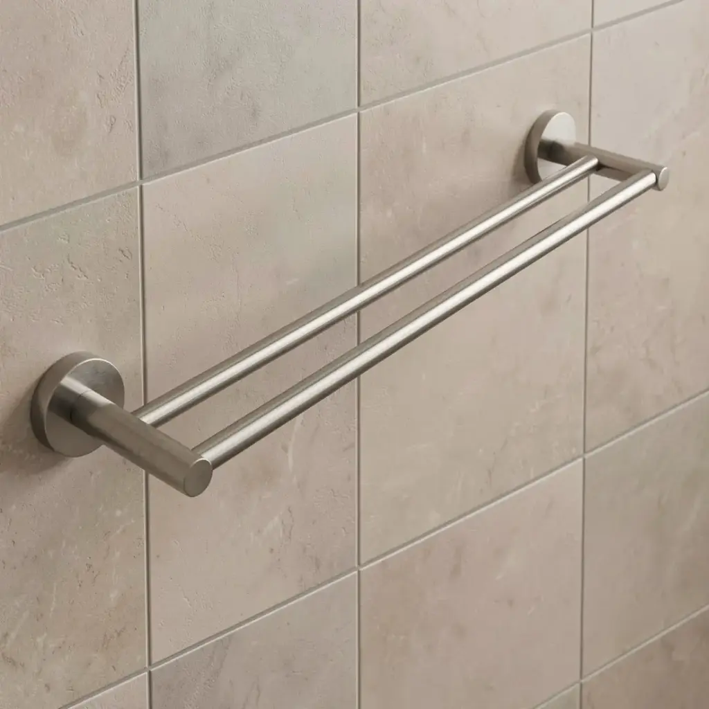 [43640] Otus Round Double Towel Rail 600mm(Brushed Nickel)