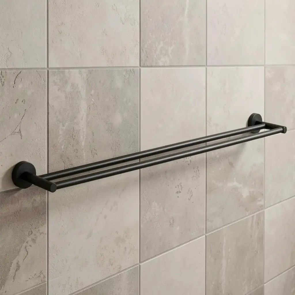 [43638] Otus Round Double Towel Rail 600mm(Matt Black)