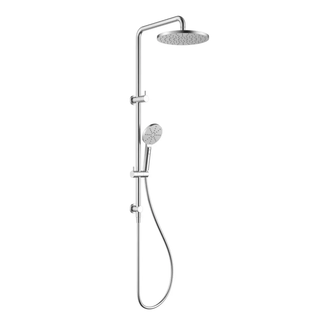 [44689] Otus Round Multi-Function Shower Set Brushed Stainless Steel,304SS Stainless Steel Rail, 250mm ABS Shower Head,1.5m PVC Hose