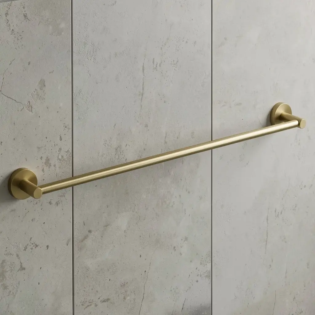 [43651] Otus Round Single Towel Rail 600mm(Brushed Gold)