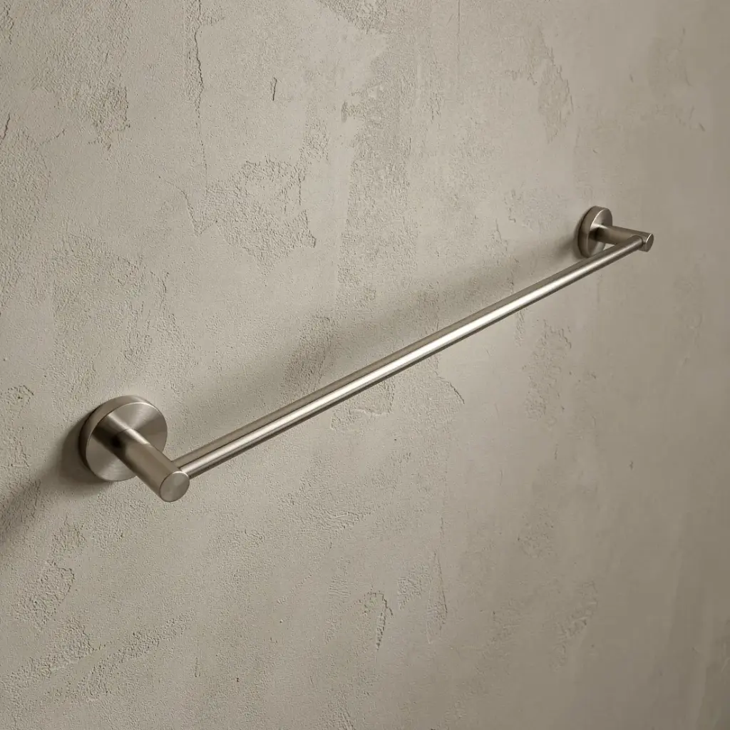 [43652] Otus Round Single Towel Rail 600mm(Brushed Nickel)
