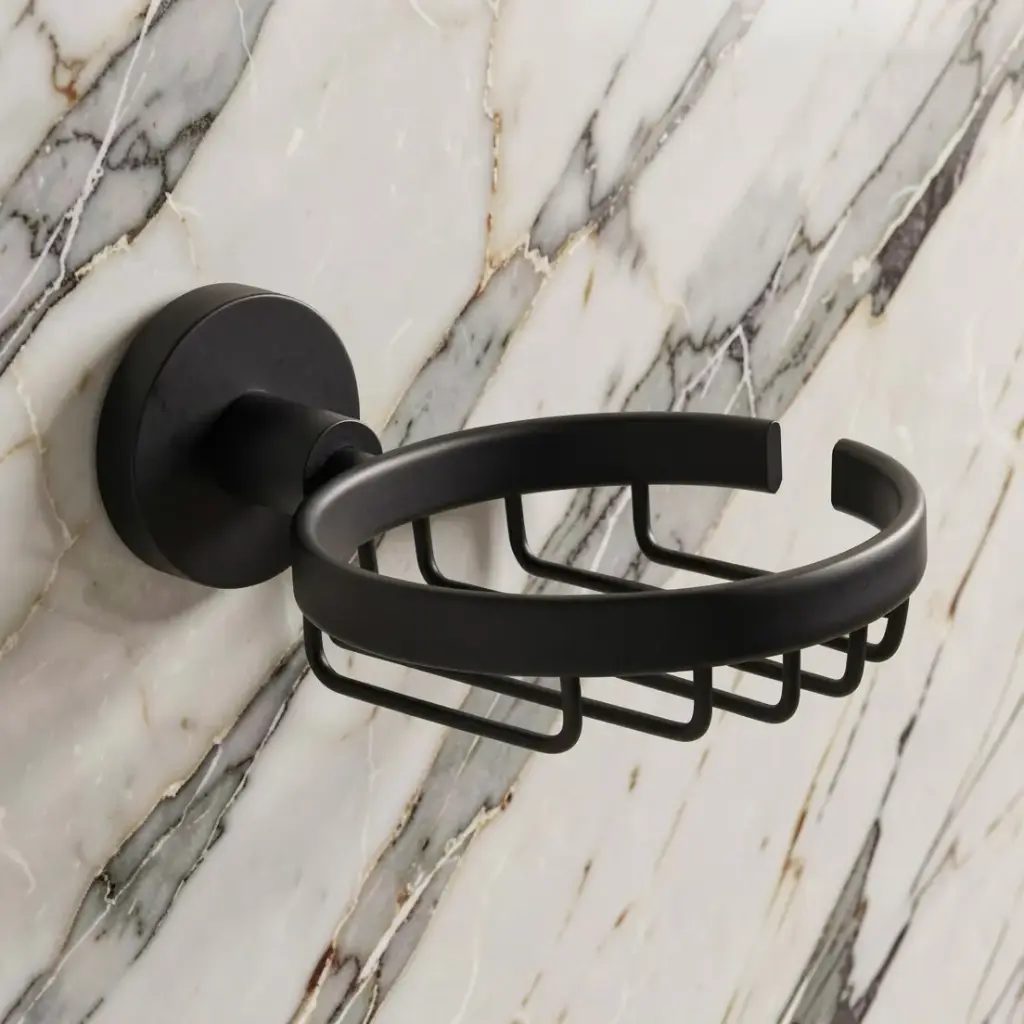 [43673] Otus Round Soap Dish(Matt Black)