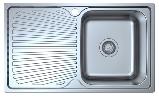 [43127] Otus Single Bowl & Single Drainer Sink Abovemount One Tap Hole Right Hand Bowl 800 x 480 x 178mm(304 Stainless Steel)