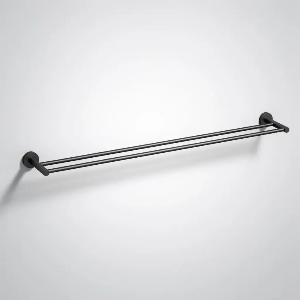 [44506] Otus Slimline Double Towel Rail 900mm Gun Metal