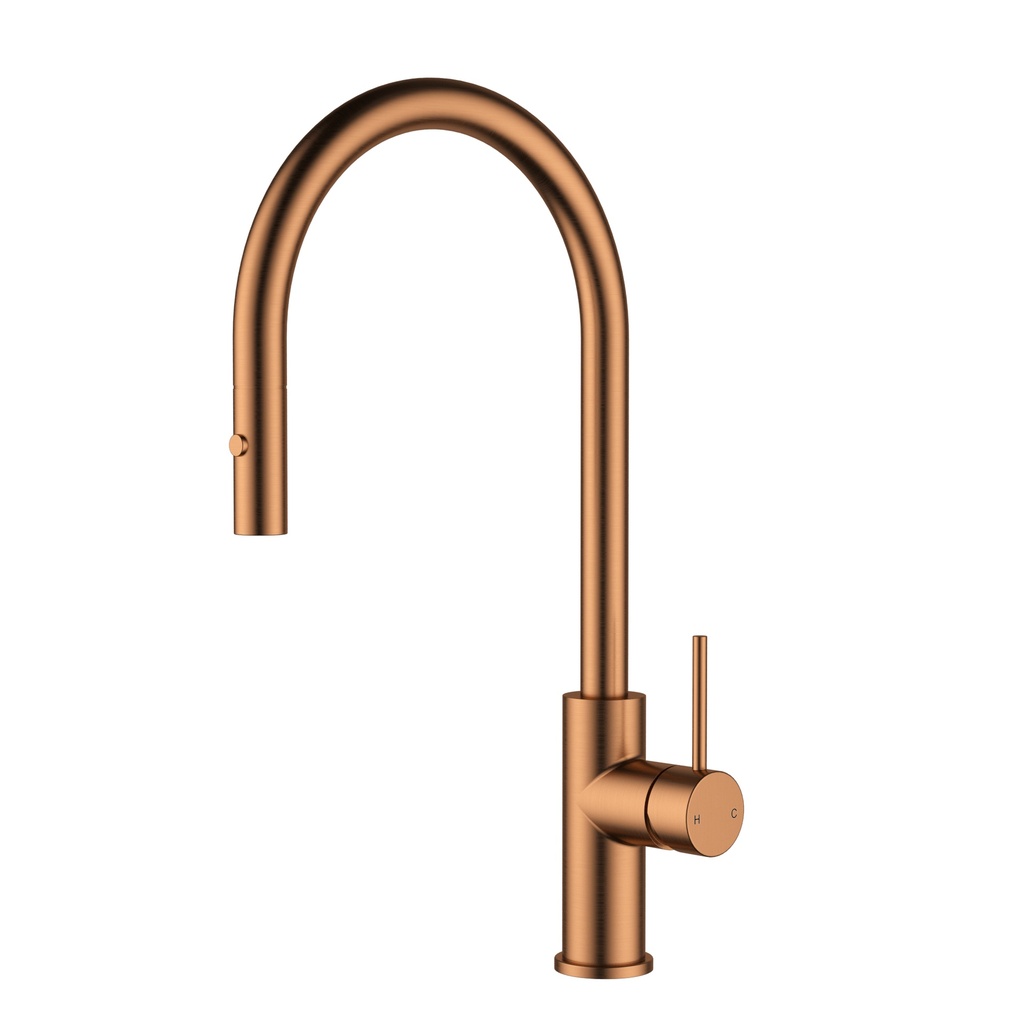 [44910] Otus Slimline SS Gooseneck Pull-Out Sink Mixer Brushed Copper