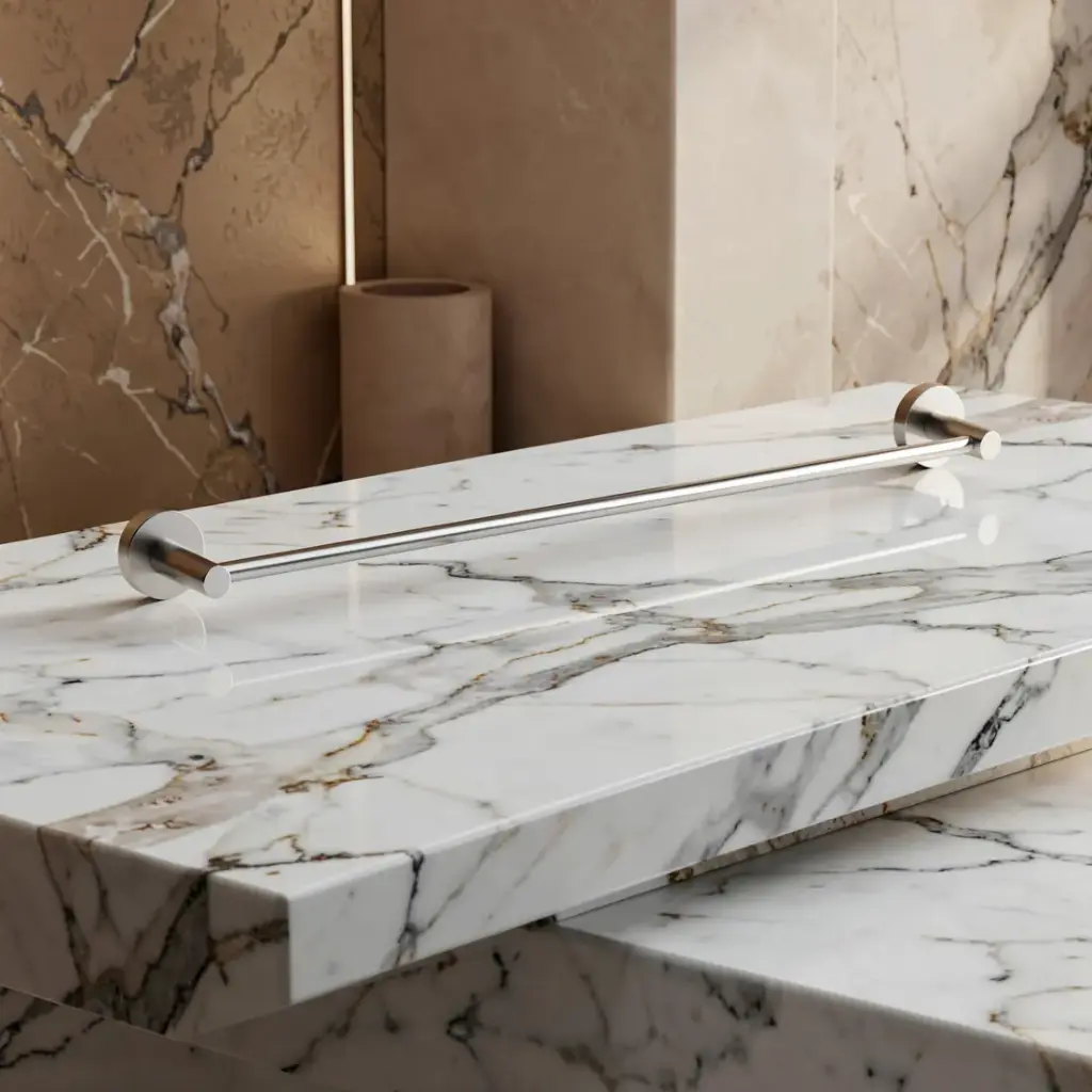 [44497] Otus Slimline Single Towel Rail 600mm Brushed Stainless Steel