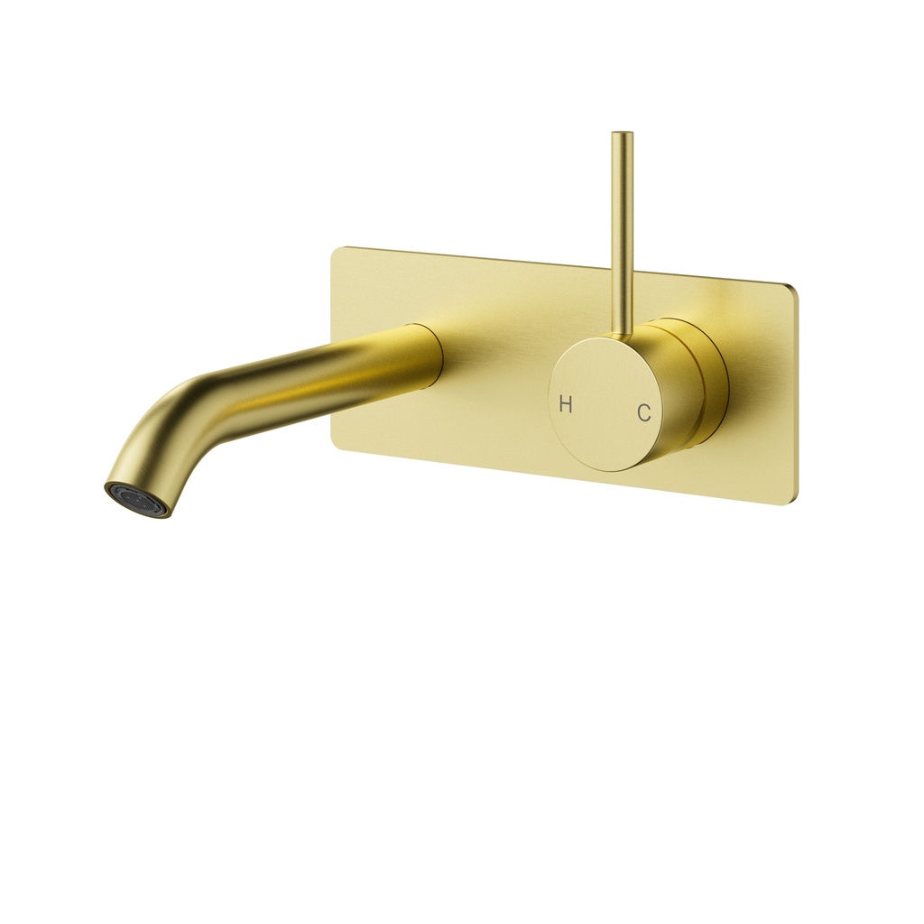 [44933] Otus Slimline Wall Basin Mixer Trim Kit Lever Up Brushed Gold